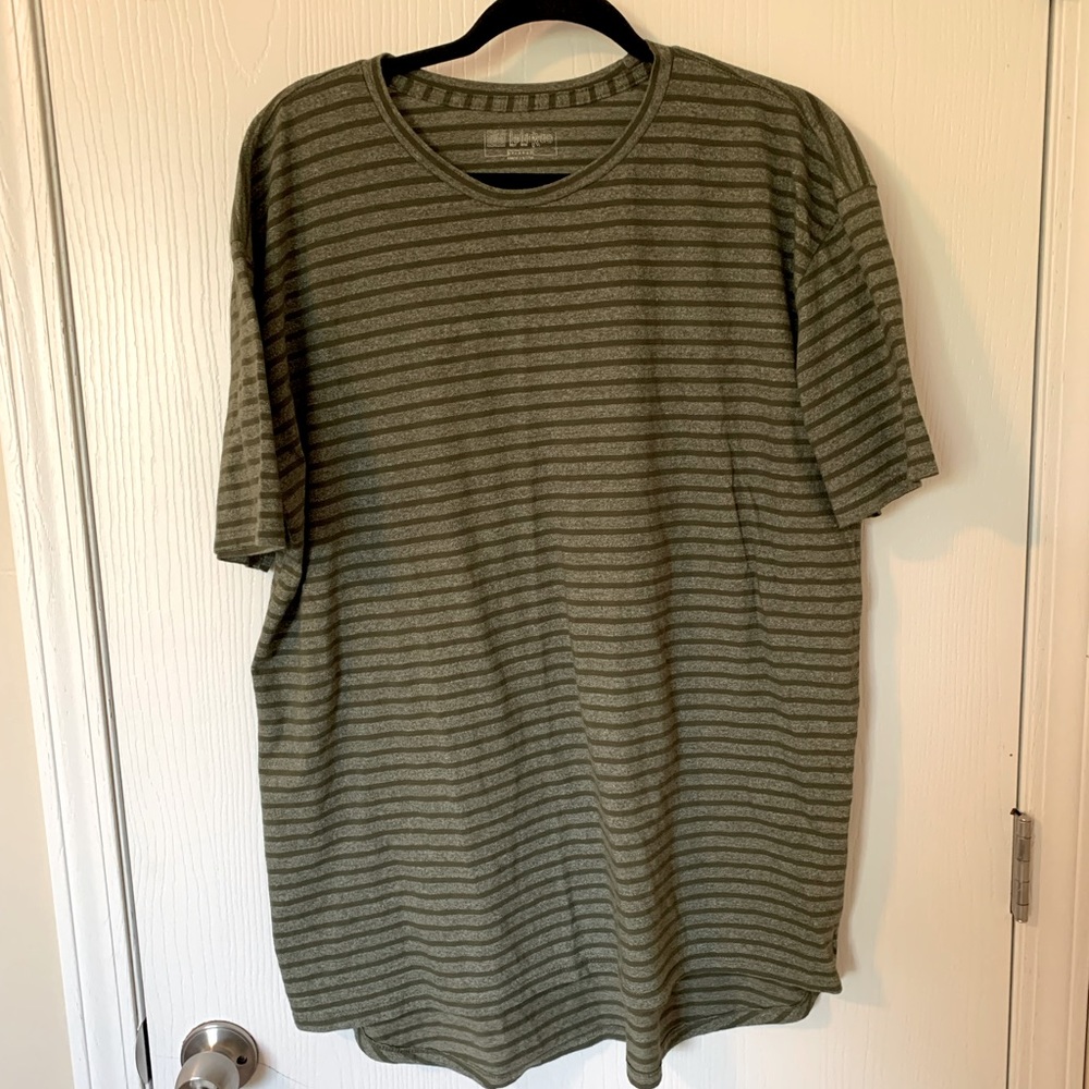 Olive green striped lularoe tee